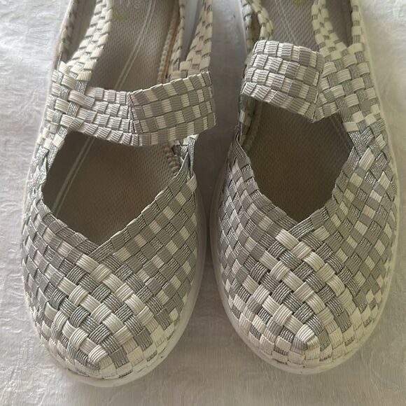 Easy Spirit 360 Silver/Gray Woven Sandals Size 9.5 W Esquartet - Picture 3 of 10